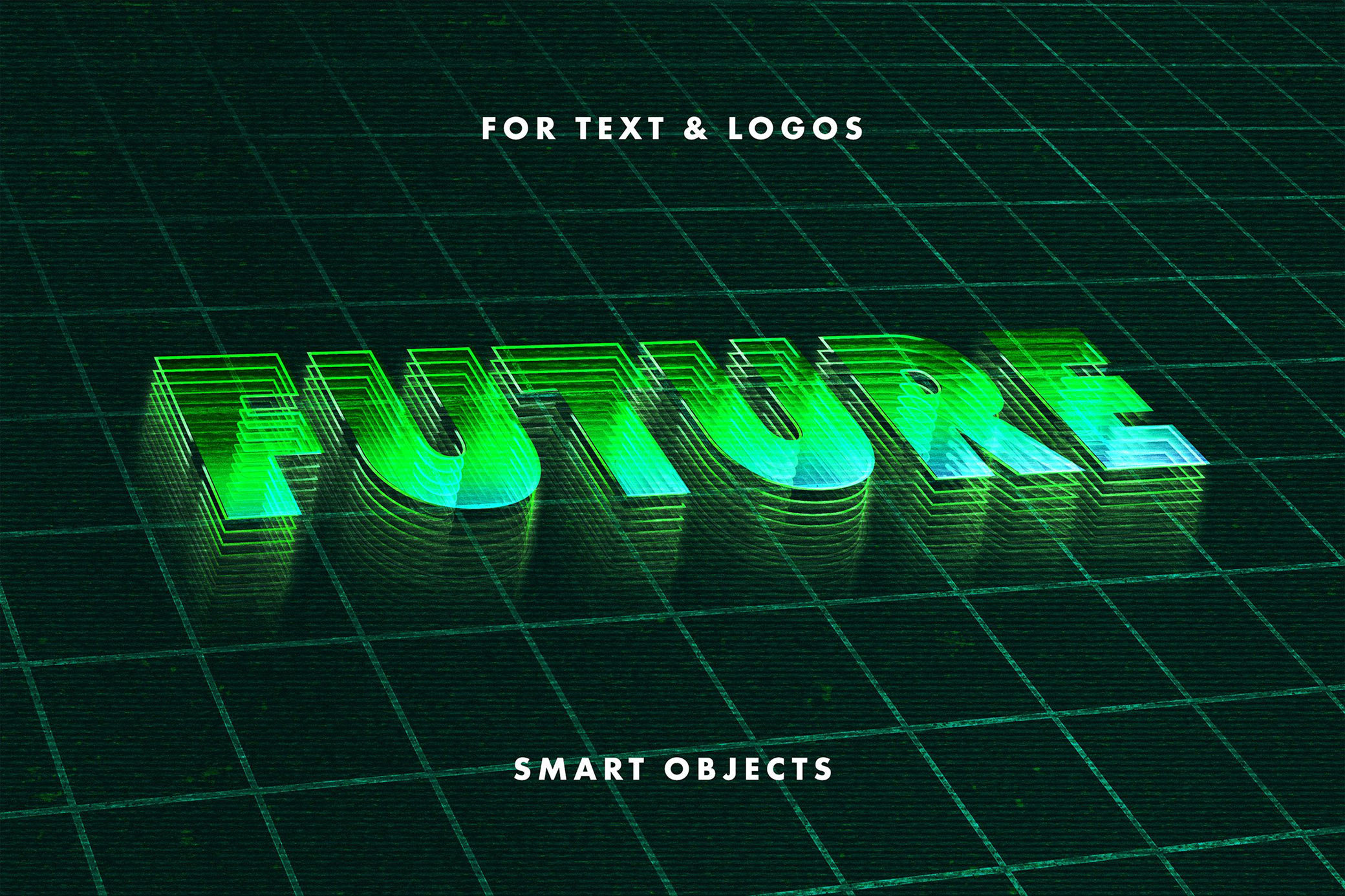 Retrowave Mesh Text Effect FREE PSD