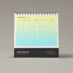 Ringed Calendar on a Desk Mockup