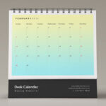 Ringed Calendar on a Desk Mockup