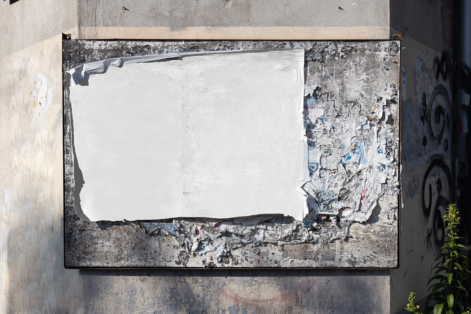 Ripped, Grunge Street Wall Poster in the Front View Mockup FREE PSD