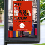 Roadside Billboard Mockup with Pillar