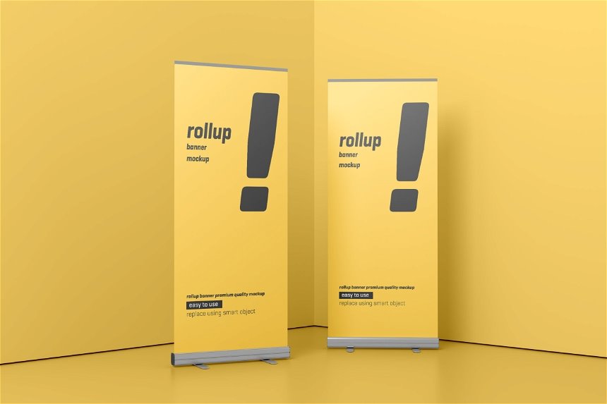 Roll Up Banner Mockup in 5 Distinct Visions