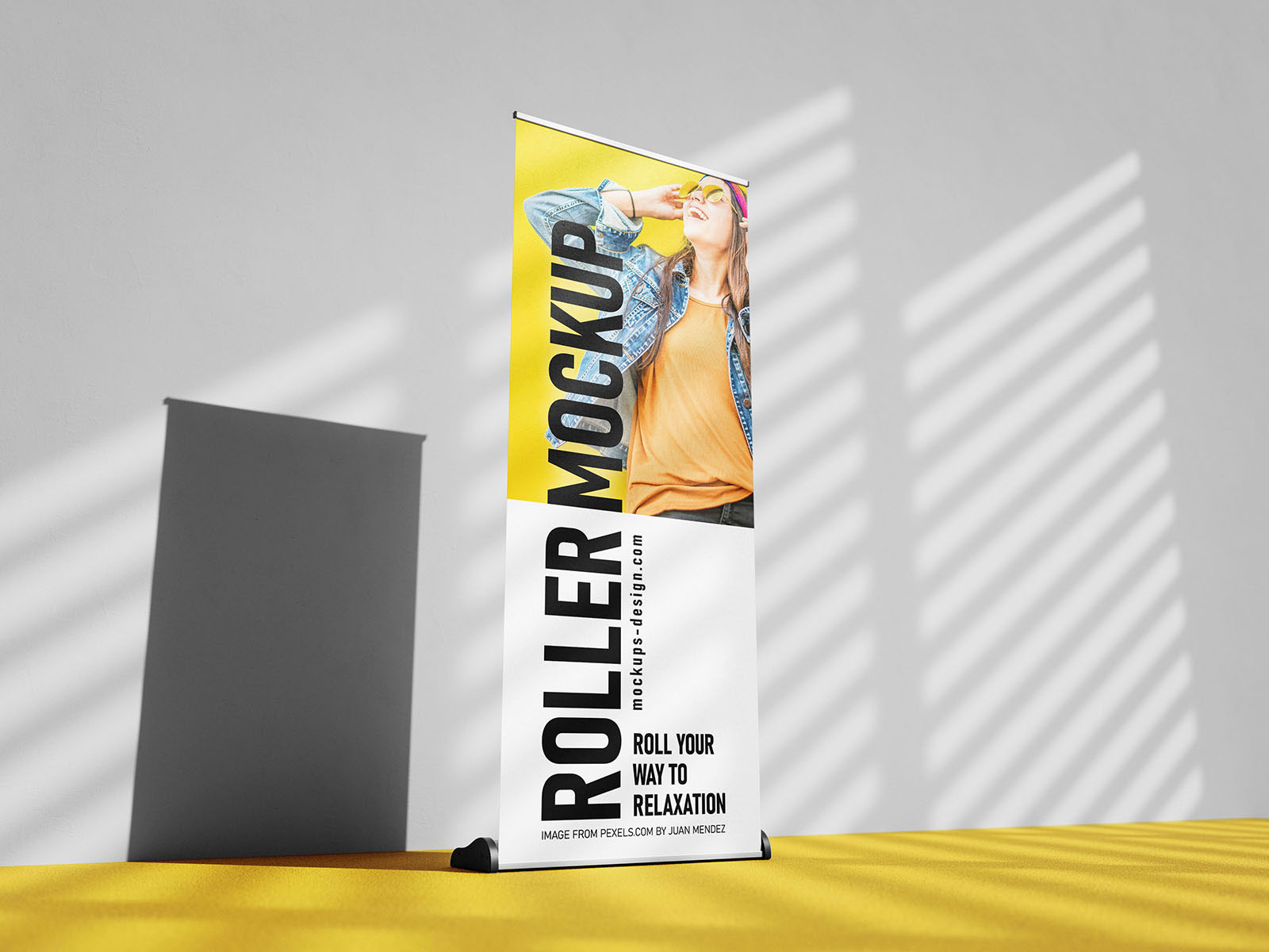 Free Roller Banner Mockup PSD Template