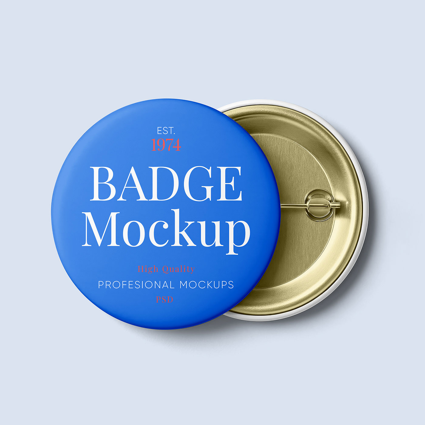 Free Round Badge Mockup PSD Template