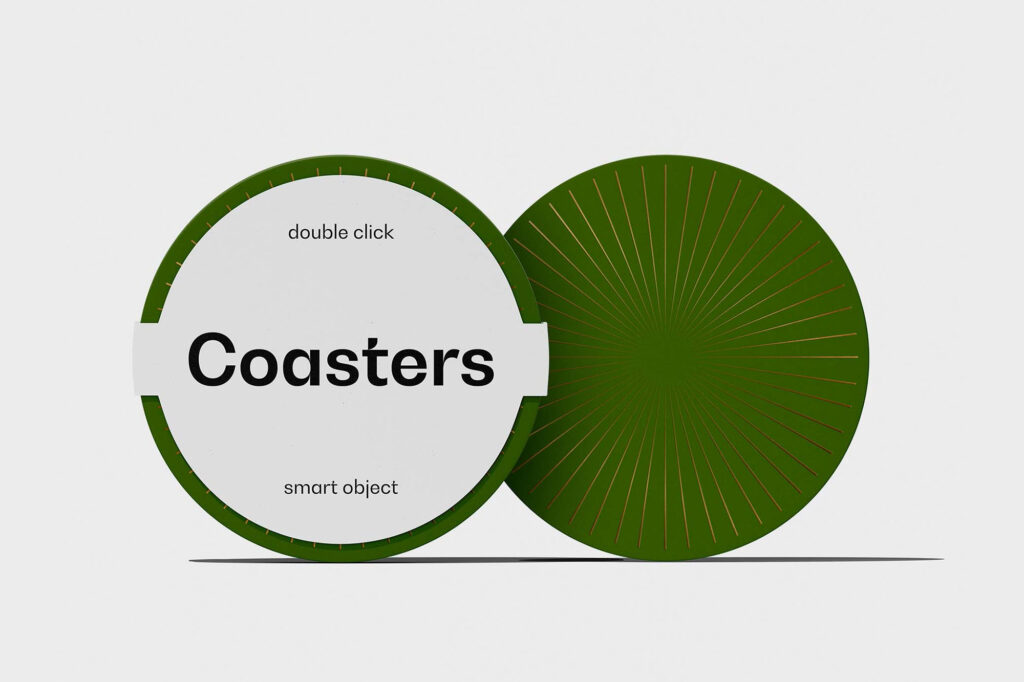 Round Coasters Mockup
