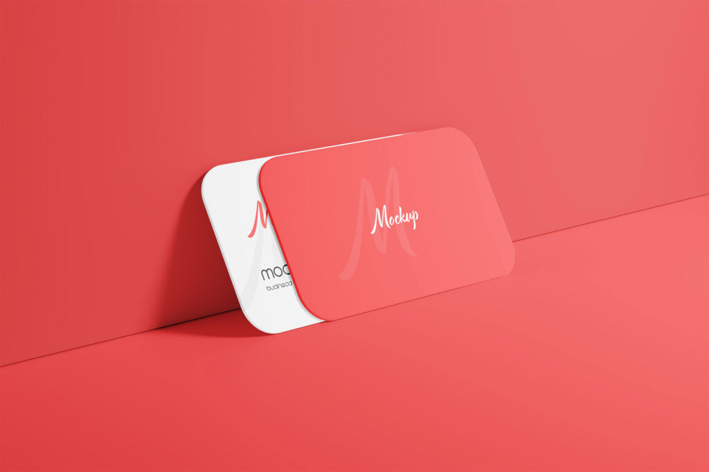 Round Corner Business Card Mockup