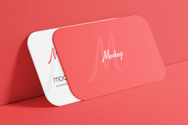 Round Corner Business Card Mockup