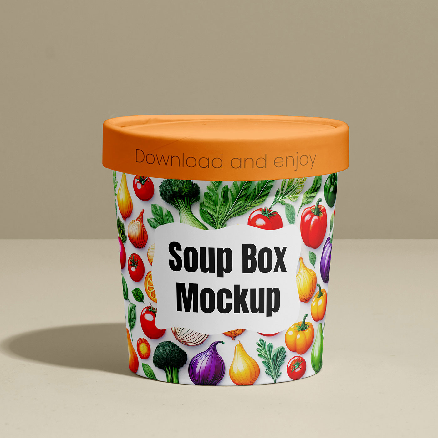 Free Round Food Box Mockup PSD Template