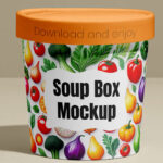 Round Food Box Mockup