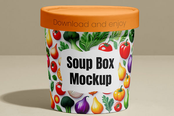 Round Food Box Mockup
