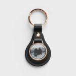 Round Leather Keychain Mockup