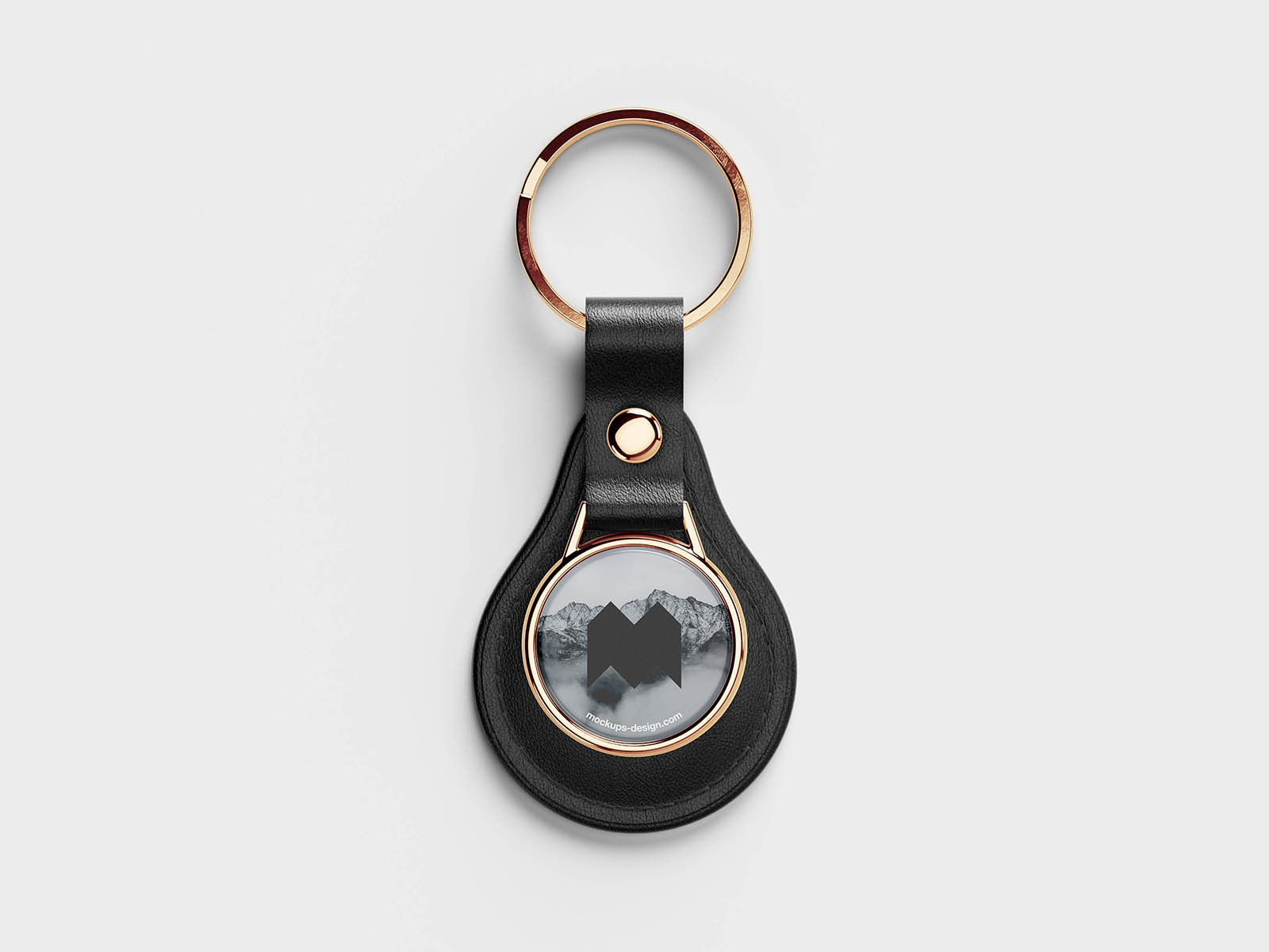 Free Round Leather Keychain Mockup PSD Template