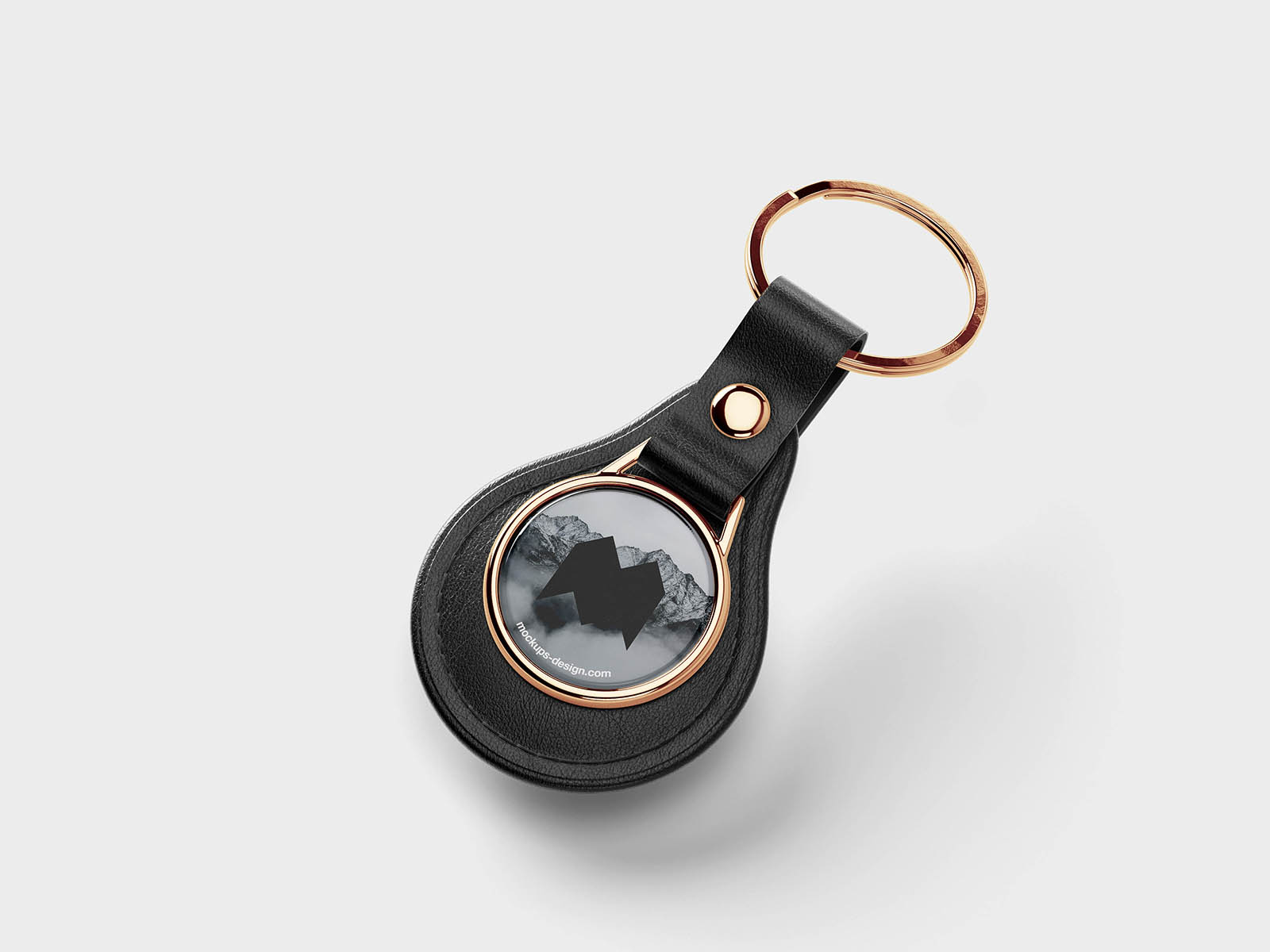 Free Round Leather Keychain Mockup PSD Template