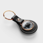 Round Leather Keychain Mockup