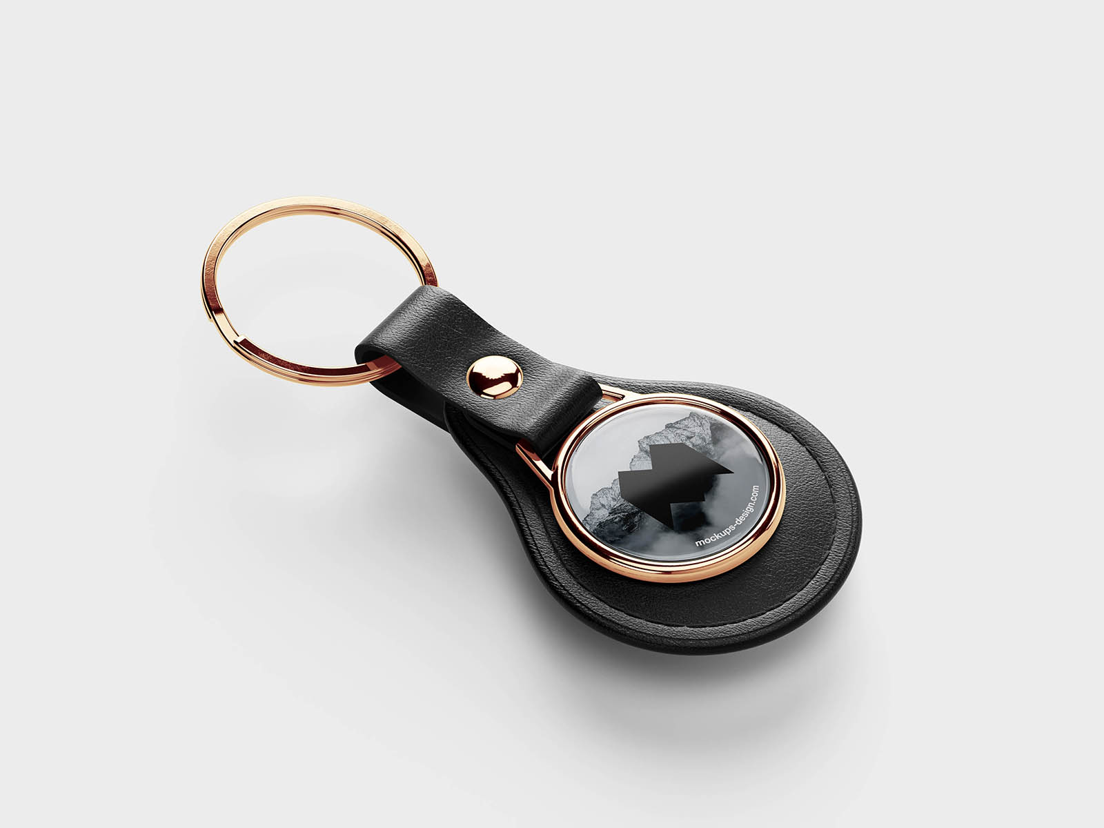 Free Round Leather Keychain Mockup PSD Template
