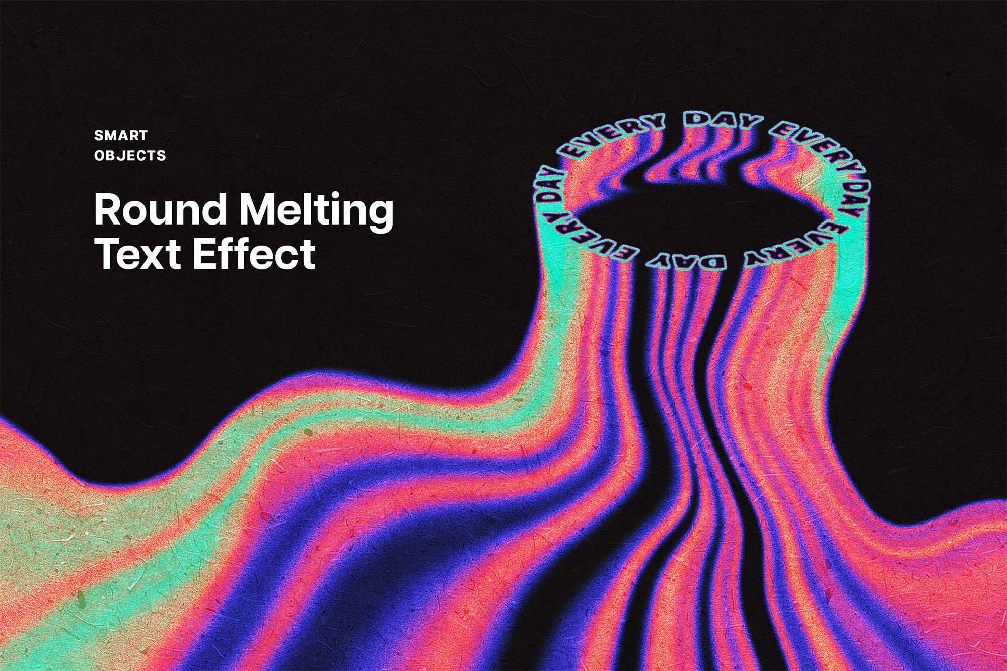 Free Round Melting Text Effect PSD Template
