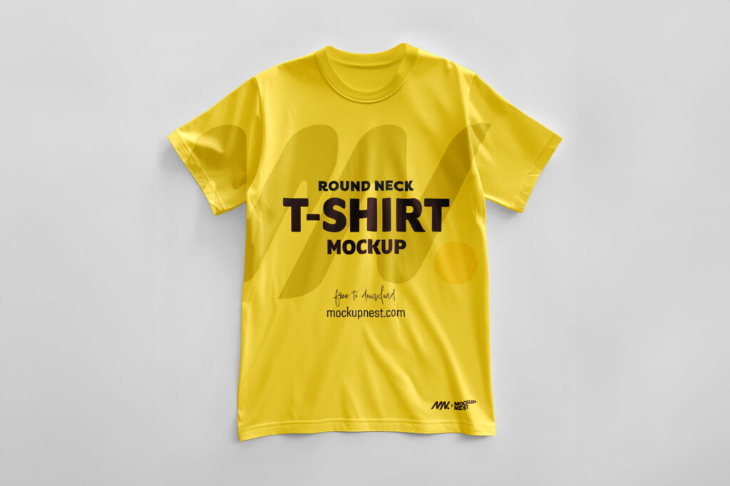 Round Neck T-shirt Mockup on Floor