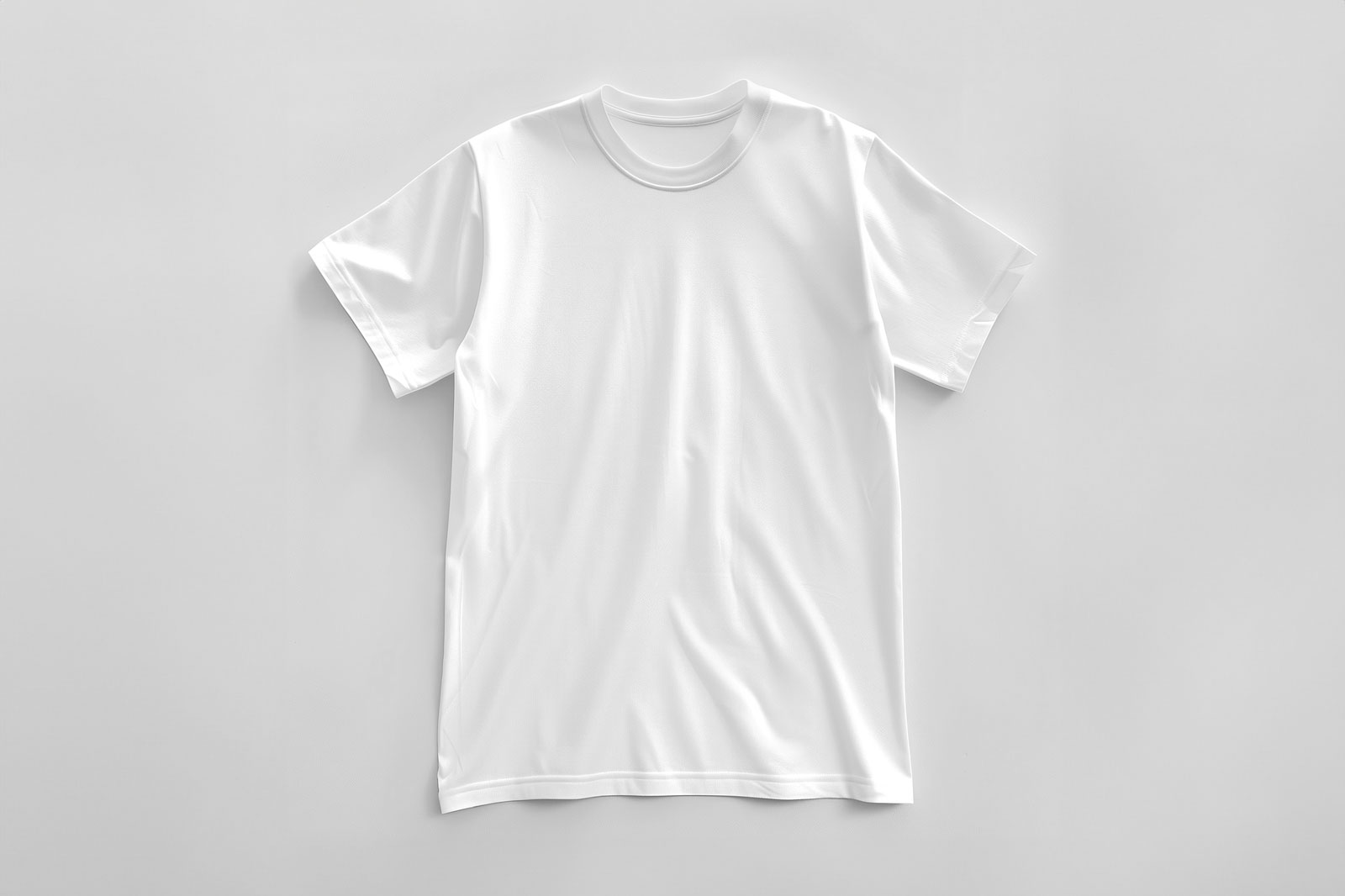 Free Round Neck T-shirt Mockup on Floor PSD Template
