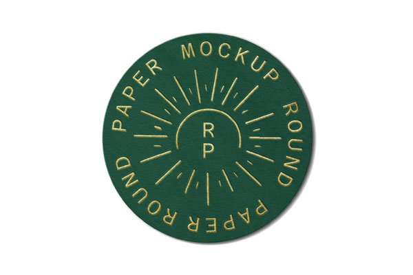 Round Paper Mockup in Facing View