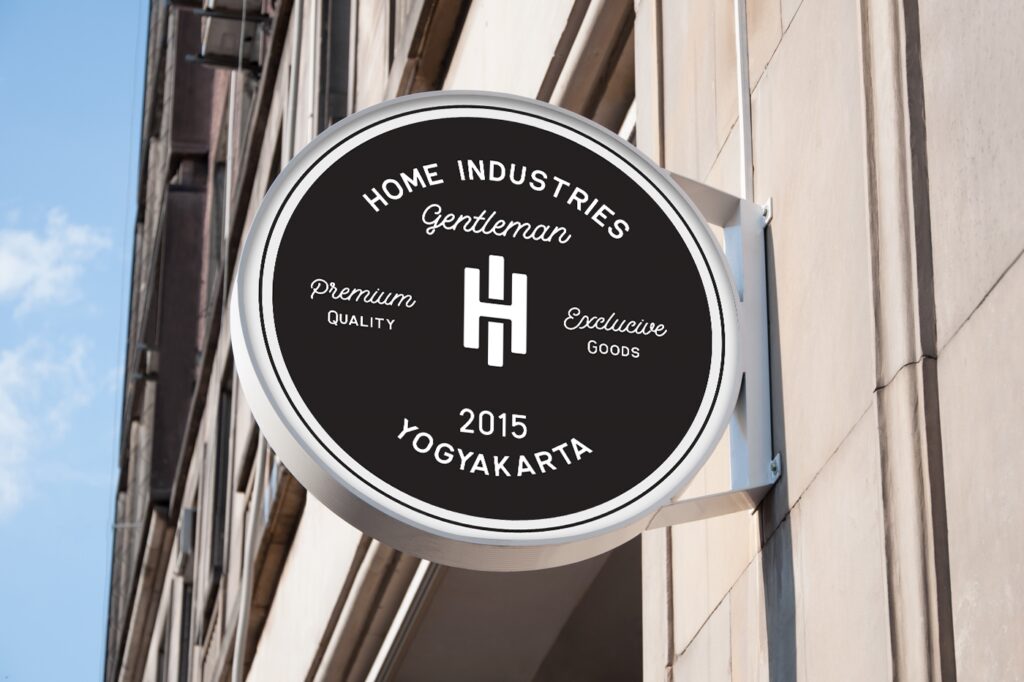 Round Sign Mockup on Building