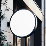 Round Signboard Mockup