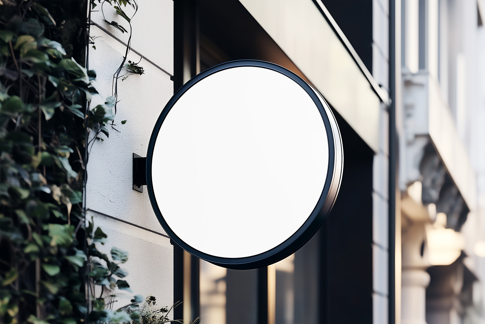 Free Round Signboard Mockup PSD Template