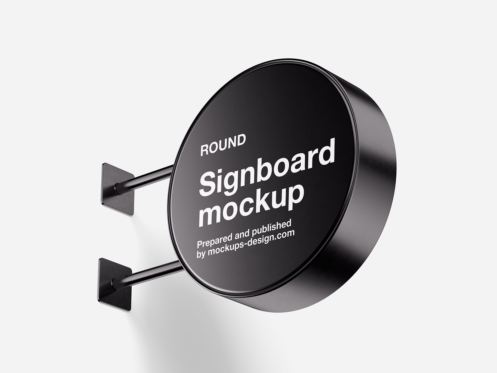 Round Signboard Mockup in 3 Sights FREE PSD