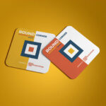 Rounded Corners Square Business Card Mockup Set