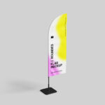 Rounded Flag Mockup in 3 Shots