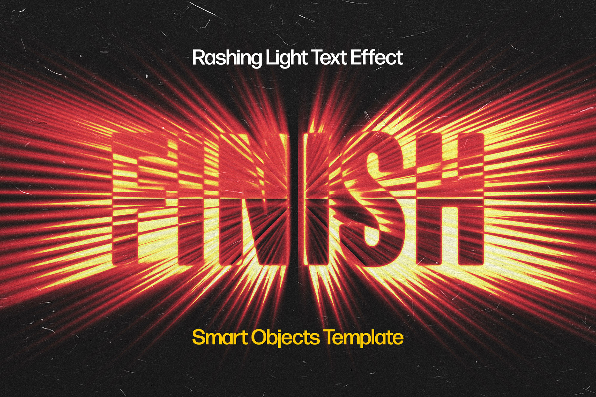 Free Rushing Light Text Effect PSD Template