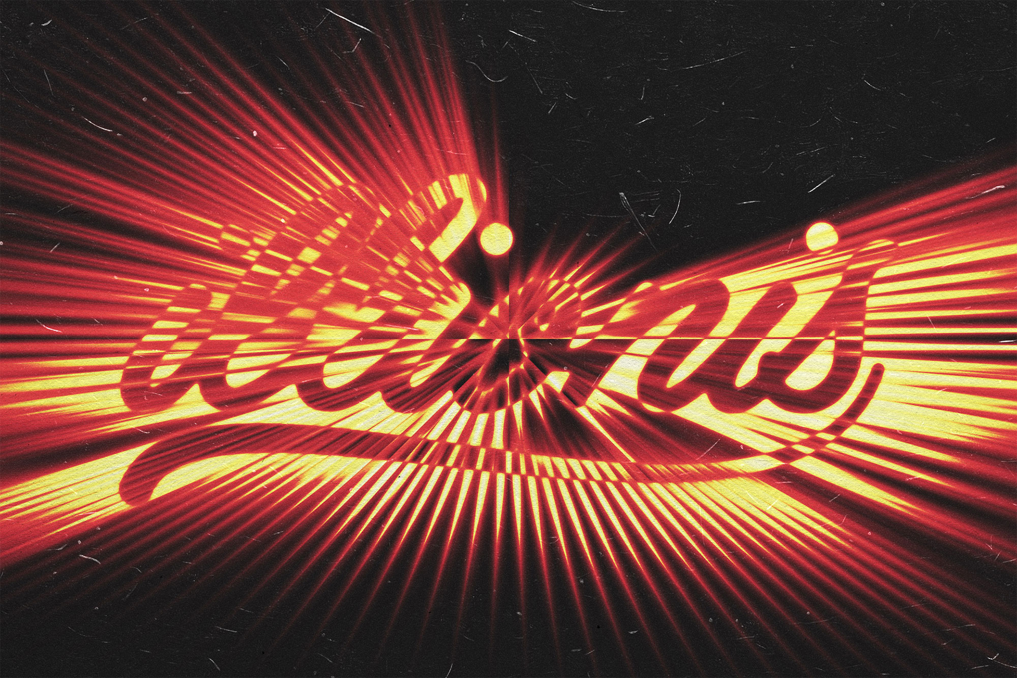 Free Rushing Light Text Effect PSD Template