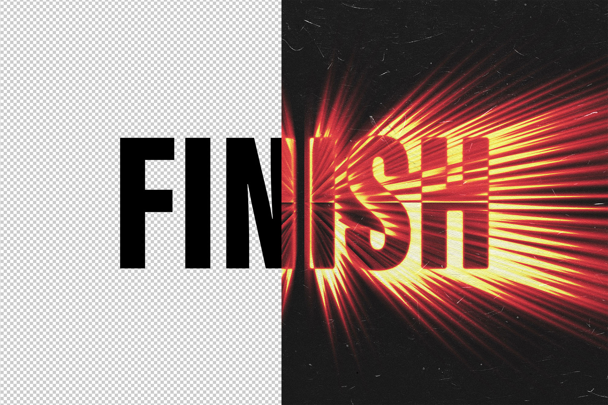 Free Rushing Light Text Effect PSD Template