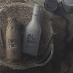 Rustic Milk Bottle Scene Creator Mockup Featuring Overhead View
