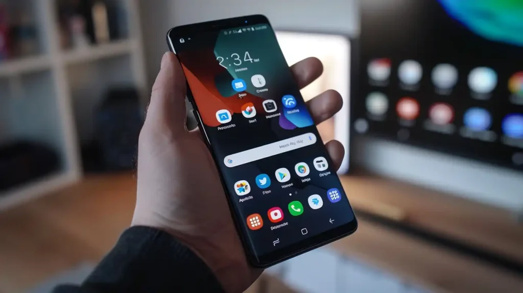 Samsung Smartphone Swipe Down