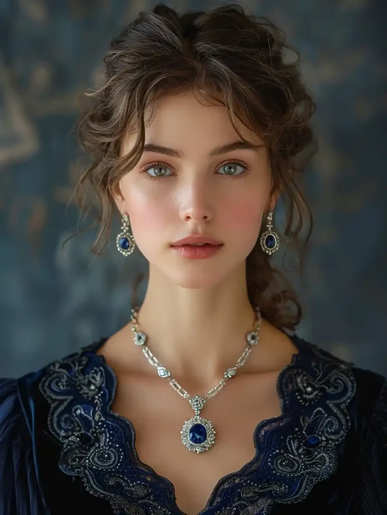 Sapphire-Adorned Aristocrat Portrait