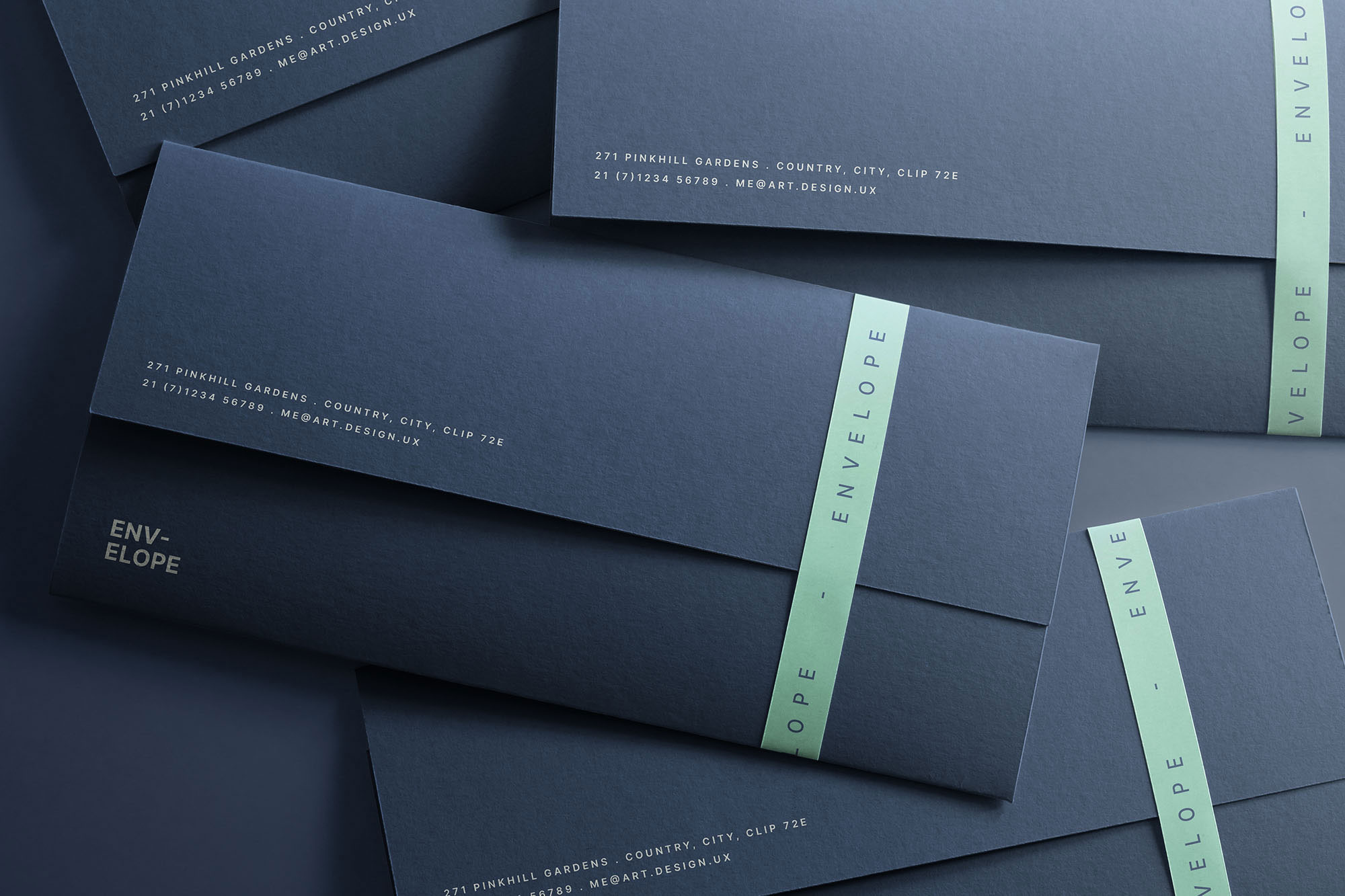 Free Scattered Envelopes Mockup in Top Sight PSD Template