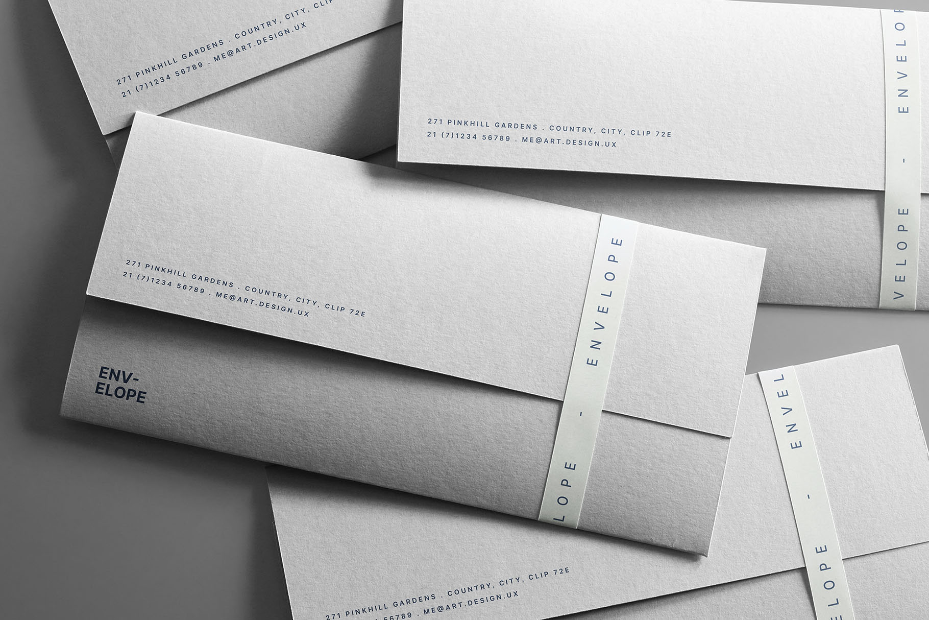 Free Scattered Envelopes Mockup in Top Sight PSD Template