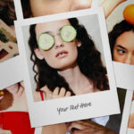Scattered Polaroid Cards Mockup