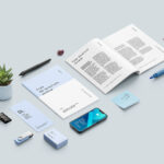 Scene Creator Branding Mockup with A4 Brochures