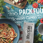 Scene Creator Mockup Showing Overhead View of Italian Food
