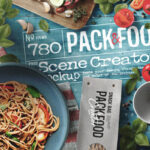 Scene Creator Mockup Showing Overhead View of Italian Food