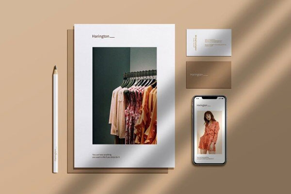 Scene Creator Stationery in Top View Mockup