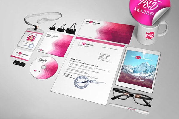 Scene Creator Stationery Mockup of Envelope, Card and Mug