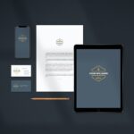 Scene Showcasing Stationery Mockup Set in Front View