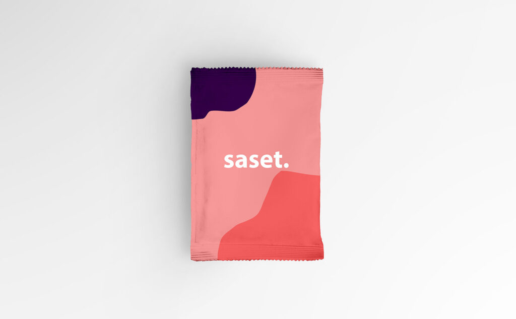 Sealed Packet Laid in Top View Mockup
