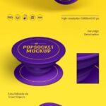 Set of 3 Popsocket Mockups in the Perspective View