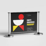 Set of 4 Cafe Barrier Mockups in Different Angles
