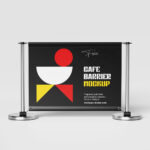Set of 4 Cafe Barrier Mockups in Different Angles