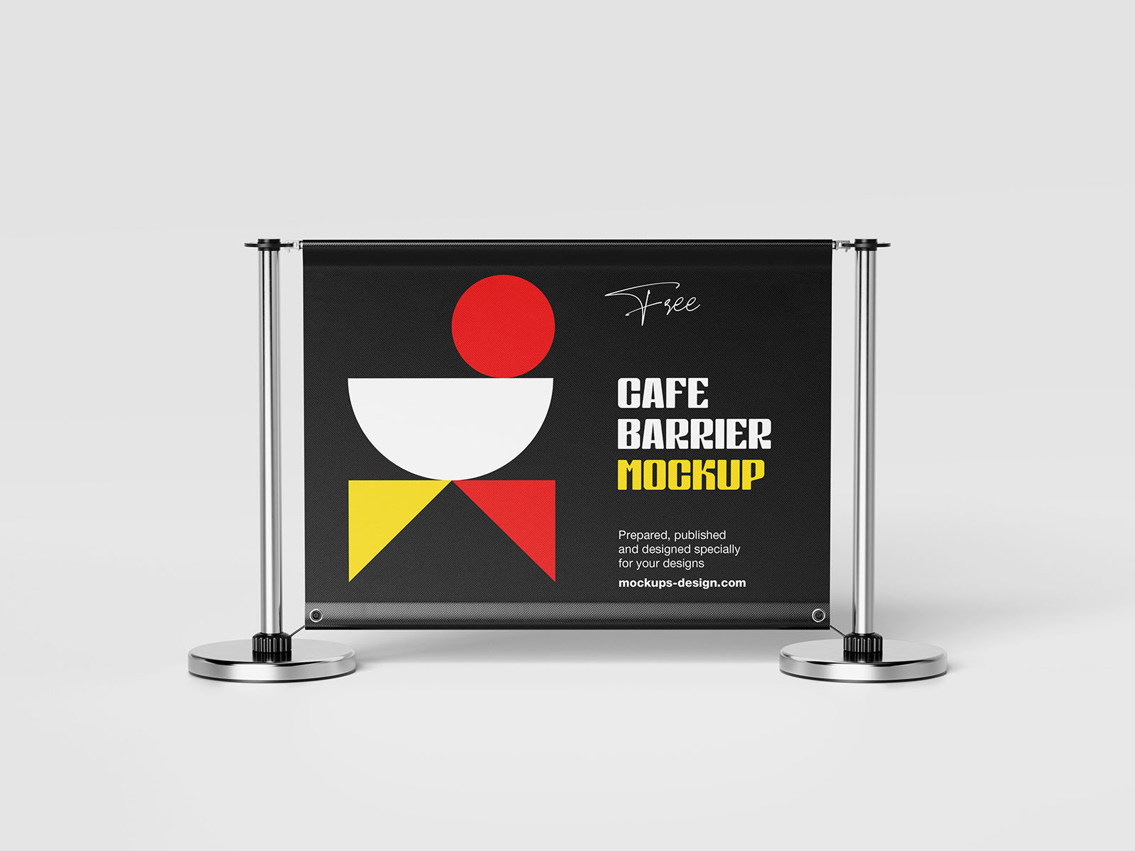 Set of 4 Cafe Barrier Mockups in Different Angles FREE PSD