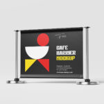 Set of 4 Cafe Barrier Mockups in Different Angles